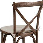 Flash Furniture HERCULES Series Stackable Early American Wood Cross Back Chair with Cushion-1" Thick Natural Thin Cushion