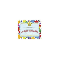 Hayes Blue Border Certificate of Recognition, 8 1/2" x 11", 90 Pack-Size: 8 1/2"(L) x 11"(W)