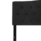 Flash Furniture Cambridge Tufted Upholstered King Size Headboard - Black Fabric-Black Fabric Upholstery