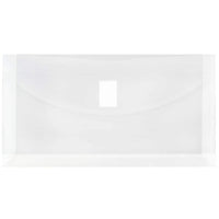 JAM Paper #10 Plastic Envelopes with VELCRO Brand Closure, 1 Expansion, 5.25 x 9.5, Clear Poly, 108 Pack (921V1CLB)-Colour: Clear
