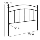 Flash Furniture Woodstock Decorative Black Metal Full Size Headboard-55"W x 2"D x 43.5"H