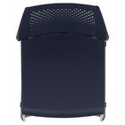 Flash Furniture HERCULES Series Stack Chair with Air-Vent Back and Grey Powder Coated Sled Base - Navy - 5 Pack-Black Powder Coated Sled Base Frame with Plastic Floor Glides