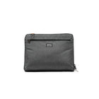 PKG Wellington Fan 14" Sleeve - Grey-Soft Brushed Tricot lining in device slot with securing strap for device, providing a dedicated spot for your laptop or tablet