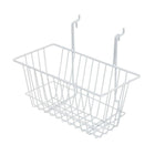 Wamaco Slatwall/Gridwall Wire Basket - 12" W x 6 " D x 6 " H - White - 2 Pack-Size: 12" W x 6" D x 6" H
