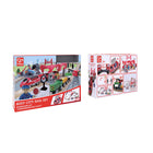 Hape Busy City Rail Set-This double-loop city-themed railway set features a passenger train and a freight train, a station, automatic gates, a bridge and much more!