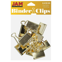JAM Paper Binder Clips, Large, 41 mm, Gold, 12 Pack (340BCgo)-41 mm binder clip