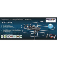 Electronic Master Remote Controlled HDTV Antenna, 22" x 37" x 14", Silver-Tool-free installation