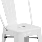 Flash Furniture 24" High Metal Indoor-Outdoor Counter Height Stool with Back - White-Seat Size: 12''W x 12''D