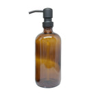 Wamaco 16oz Glass Bottle Spray And Liquid Pump Set, Amber, 4 Pack-Trigger sprayer and Liquid pump