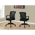 Monarch Specialties 7339 Office Chair - Black/Black Base-Ergonomically designed, curved backrest provides superior support and deep, extra-wide seat that is generously padded delivers outstanding comfort