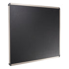 Quartet Prestige Black Embossed Foam Bulletin Board - Euro Aluminum/Titanium Frame - 48" x 36"-Highly durable embossed black-foam bulletin board backed by high-density fiberboard secures documents with push pins