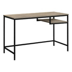 Monarch Specialties 7370 48" Computer Desk - Dark Taupe/Black Metal-Spacious desk top in a chic  dark taupe wood-grain finish