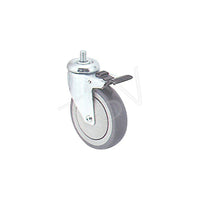Colson Zinc Plated Caster, 4" (102 Mm), Caster Type: Swivel w/Brake, Wheel Material: Crown Grey Adv, Mi947, 2 Pack-Wheel Diameter: 4" (102 mm)