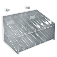 Azar Displays 2-Tier 14 Compartment Cosmetic Counter Display, 6.5" x 12" x 8" (222987)-Pegboard, slatwall, or counter top