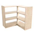 Flash Furniture Bright Beginnings Commercial Grade 3 Tier Wooden Classroom Open Corner Storage Unit, Safe, Kid Friendly -Natural-Holds up to 200 LBS. Static Weight Capacity