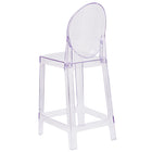 Flash Furniture Ghost Counter Stool with Oval Back - Transparent Crystal-Polycarbonate Molded Structure