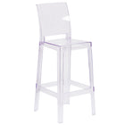 Flash Furniture Ghost Barstool with Square Back - Transparent Crystal-Transparent Crystal Finish