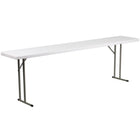 Flash Furniture 18"W x 96"L Granite Plastic Folding Training Table - White-Ready To Use Commercial Table