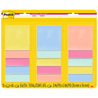 Post-it Super Sticky Notes - 3" x 3" - Summer Joy Collection - 675 Sheets - 15 Pack-Use for reminders on doors, windows and walls