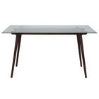 Flash Furniture Meriden 31.5" x 55" Rectangular Solid Espresso Wood Table with Clear Glass Top-Contemporary Style