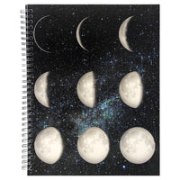 Staples Coil Notebook - 8"W x 10"L - Moon Phases - 80 Ruled Sheets-Coil notebook with perforated pages