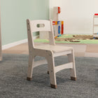 Flash Furniture Bright Beginnings Commercial Grade Wooden Classroom Chairs, 11.5" Seat Height with Foot Caps - Natural -Set of 2-Quick and Easy Assembly, Wipe Clean with a Damp Cloth Then Dry