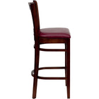 Flash Furniture HERCULES Series Vertical Slat Back Mahogany Wood Restaurant Barstool - Burgundy Vinyl Seat-Vertical Slat Back Design