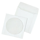 Staples White CD/DVD Envelopes - 4-7/8" x 5" - 250 Pack-Open end with no adhesive closure