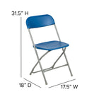 Flash Furniture HERCULES Series 650 lb. Capacity Premium Blue Plastic Folding Chair-Seat Drain Holes assist in drying