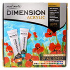 Mont Marte Dimension Acrylic Paint Set - 37ml - 36 Assorted Colours-High viscosity acryllic paints