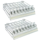 Azar Clear 8 Compartment Divider Bin Cosmetic Tray with Pushers - 2 Pack-Sold in Packs of: 2
