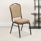 Flash Furniture HERCULES Series Crown Back Stacking Banquet Chairs with Tan Vinyl & Copper Vein Frame - 4 Pack-CA117 Fire Retardant Foam