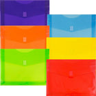 JAM Paper Plastic Envelopes with VELCRO Brand Closure, 2" Expansion, 9.75x13, Assorted Colors, 18 pack (218V2oliprysg)-Pack of 6 Plastic Expansion Envelope Folders: Orange, Lime Green, Purple, Yellow, Red, & Smoke Gray.