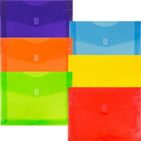 JAM Paper Plastic Envelopes with VELCRO Brand Closure, 2" Expansion, 9.75x13, Assorted Colors, 18 pack (218V2oliprysg)-Pack of 6 Plastic Expansion Envelope Folders: Orange, Lime Green, Purple, Yellow, Red, & Smoke Gray.