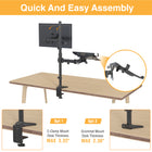 SHOPPINGALL Extra Tall Fully Adjustable Dual Monitor and Laptop Mount Stand with 31.5 inch Stand-up Pole for Laptop up to 17" Monitors up to 32" - SA-LH09L-Black-[FLEXIBLE MOUNTING OPTIONS] Choose the C-clamp (max thickness 3.25”/82mm) or the grommet method (max thickness 2.36"/60mm) for secure mounting. The box contains all mounting essentials.