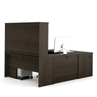 Bestar Embassy 66" U-Shaped Desk, Dark Chocolate (60857-79)-It features an impact resistant thick PVC edge and classic moldings