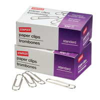 Staples # 1 Size Paper Clips - Smooth - 100 Clips/Pack - 5 Pack-The fastest and easiest way to keep papers together