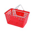 FuTECH Chrome Handle Shopping Basket - 18.5"L x 13"W x 10"H - Red - 4 Pack-Retail Shopping