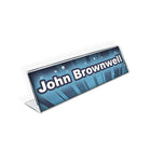 Azar Displays 2" x 8" Horizontal Nameplate Acrylic Sign Holder, 10 Pack (112703)-Used to display information on walls and doors, maximizing advertising opportunity