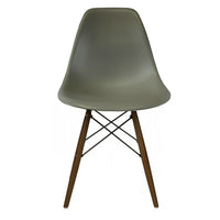 Plata Import Eiffel Chair, Grey Seat, Walnut Wood Legs (PC-016W-GREY)-Dining Chair