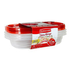 Rubbermaid Take Alongs Rectangular Food Containers, Red, 3 Pack-Great for lunches, snacks gifts and crafts