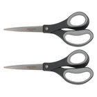 Fiskars 8" Performance Softgrip Straight Titanium Scissors - Silver - 2 Pack-Fiskars 2pk Titanium Softgrip Fashion Scissors feature high-grade, stainless steel blades with titanium coating that’s 3x harder than steel