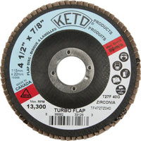4-1/2 X 7/8 Turbo Flap Disc 40grit, 12 Pack-Qty/Pk - 12