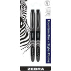 Zebra Disposable Fountain Pen - Black - 2 Pack-Innovative ink system, No cartridge to refill