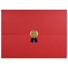 St. James Document/Certificate Holders - Gold Award Seal with Blue Ribbon - Red - 5 Pack-Add ceremony, elegance and sincerity to the act of giving recognition