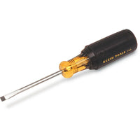 Klein Tools Klein Cushion-Grip Screwdrivers-Round Shank - Slot Cabinet Tip - 3 Pack-Handle Type Cushion Grip