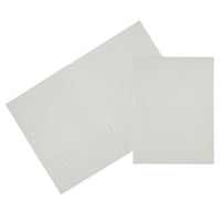 JAM Paper Handmade Recycled Folders, Metallic White, 100 Pack (05964502B)-Material: cotton fiber