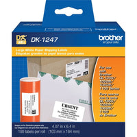 Brother DK1247 Large Shipping Labels - 4" x 6" - 180 Pack-4.07" x 6.4" Large Shipping White Paper Labels