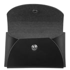 JAM Paper Leather Business Card Case, Round Flap, Black, 100 Pack (2233317456B)-Material: Italian leather