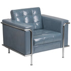 Flash Furniture HERCULES Lesley Series Contemporary Grey LeatherSoft Chair with Encasing Frame-Contemporary Style